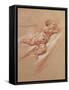 A Child chalk on paper-Jean Baptiste Greuze-Framed Stretched Canvas