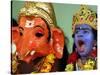 A Child Dressed as Hindu God Krishna Yawns, Chennai, India, September 22, 2006-M. Lakshman-Stretched Canvas