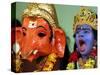 A Child Dressed as Hindu God Krishna Yawns, Chennai, India, September 22, 2006-M. Lakshman-Stretched Canvas