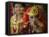 A Child Enacts the Life of Hindu God Krishna During Janamashtami Celebrations-null-Framed Stretched Canvas