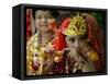 A Child Enacts the Life of Hindu God Krishna During Janamashtami Celebrations-null-Framed Stretched Canvas