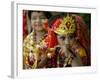 A Child Enacts the Life of Hindu God Krishna During Janamashtami Celebrations-null-Framed Photographic Print