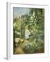 A Child in the Hollyhocks, 1881-Camille Pissarro-Framed Giclee Print