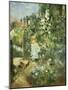 A Child in the Hollyhocks, 1881-Camille Pissarro-Mounted Giclee Print