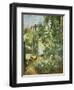 A Child in the Hollyhocks, 1881-Camille Pissarro-Framed Giclee Print