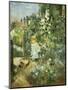 A Child in the Hollyhocks, 1881-Camille Pissarro-Mounted Giclee Print