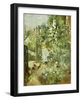 A Child in the Rosebeds, 1881-Berthe Morisot-Framed Giclee Print