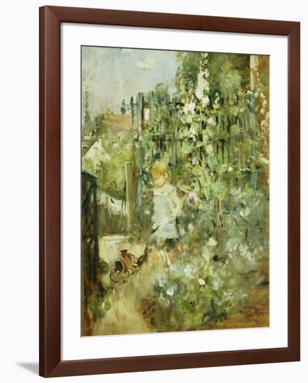 A Child in the Rosebeds, 1881-Berthe Morisot-Framed Giclee Print