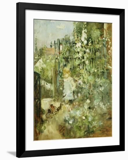A Child in the Rosebeds, 1881-Berthe Morisot-Framed Giclee Print