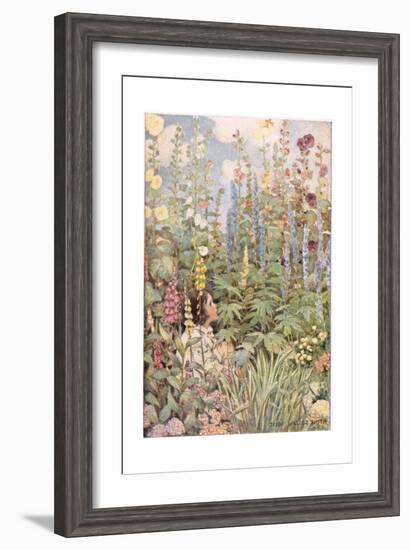 A Child in Wild Flowers, from 'A Child's Garden of Verses' by Robert Louis Stevenson, Published…-Jessie Willcox-Smith-Framed Giclee Print