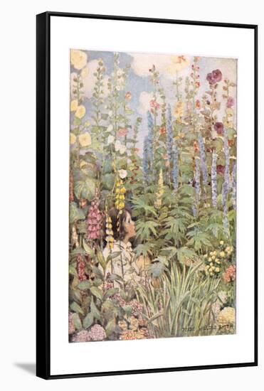 A Child in Wild Flowers, from 'A Child's Garden of Verses' by Robert Louis Stevenson, Published…-Jessie Willcox-Smith-Framed Stretched Canvas