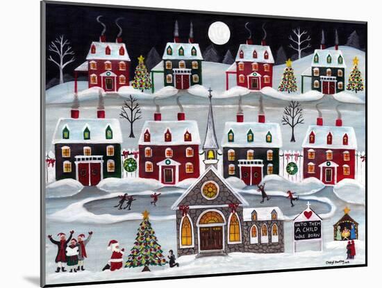 A Child is Born Christmas Skating Village-Cheryl Bartley-Mounted Giclee Print