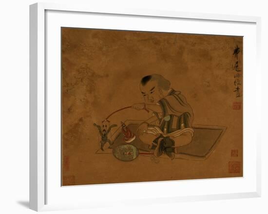 A Child Playing with Marionettes-Chen Hongshou-Framed Premium Giclee Print