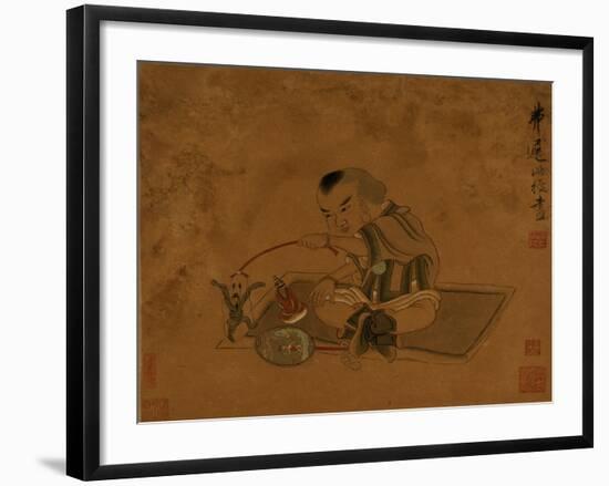 A Child Playing with Marionettes-Chen Hongshou-Framed Premium Giclee Print