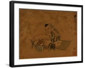 A Child Playing with Marionettes-Chen Hongshou-Framed Premium Giclee Print