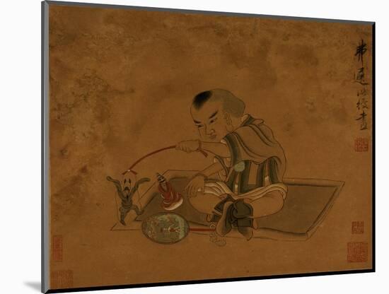 A Child Playing with Marionettes-Chen Hongshou-Mounted Giclee Print