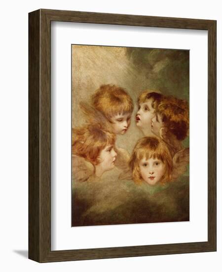 A Child's Portrait In Different Views: Angel's Heads, 1787-Sir Joshua Reynolds-Framed Giclee Print