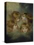 A Child's Portrait in Different Views: 'Angel's Heads'-Sir Joshua Reynolds-Stretched Canvas