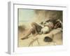 A Child Sleeping in the Sand Dunes with a Collie, 1905-Margaret Collyer-Framed Giclee Print