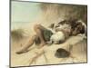 A Child Sleeping in the Sand Dunes with a Collie, 1905-Margaret Collyer-Mounted Giclee Print