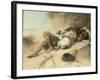 A Child Sleeping in the Sand Dunes with a Collie, 1905-Margaret Collyer-Framed Giclee Print