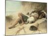 A Child Sleeping in the Sand Dunes with a Collie, 1905-Margaret Collyer-Mounted Giclee Print