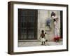 A Child Walks Past a Dancer of Giganteria's Group-null-Framed Photographic Print