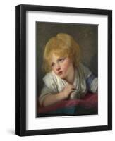 A Child with an Apple, Second Half of the 18th C-Jean-Baptiste Greuze-Framed Giclee Print