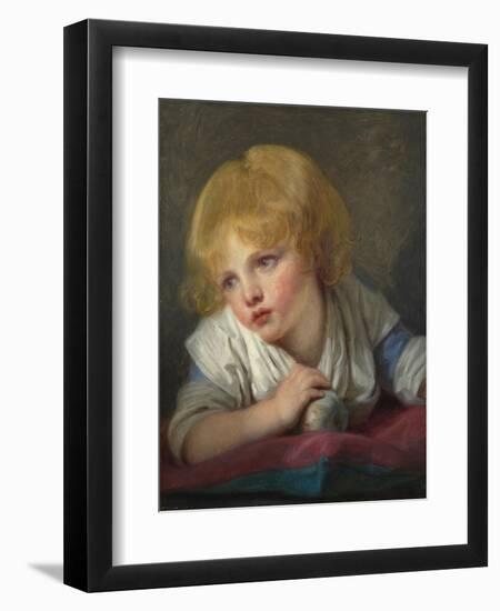 A Child with an Apple, Second Half of the 18th C-Jean-Baptiste Greuze-Framed Giclee Print