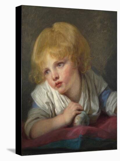 A Child with an Apple, Second Half of the 18th C-Jean-Baptiste Greuze-Stretched Canvas