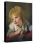 A Child with an Apple, Second Half of the 18th C-Jean-Baptiste Greuze-Stretched Canvas