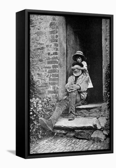 A Child with Her Grandfather, England, C1922-AW Cutler-Framed Stretched Canvas