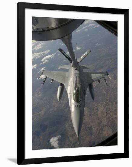 A Chilean Air Force F-16 Refuels from a U.S. Air Force Kc-135 Stratotanker-Stocktrek Images-Framed Photographic Print