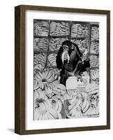 A Chimpanzee in Paradise-Staff-Framed Photographic Print