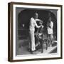 A Chinese Barber at Bhamo, Burma, 1908-null-Framed Photographic Print