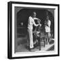 A Chinese Barber at Bhamo, Burma, 1908-null-Framed Photographic Print