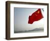 A Chinese Flag Flutters-null-Framed Photographic Print