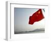 A Chinese Flag Flutters-null-Framed Photographic Print