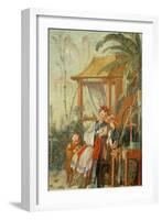 A Chinese Garden, Study for a Tapestry Cartoon, C.1742-Francois Boucher-Framed Giclee Print