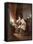 A Chinese Girl Seated Looking Out of the Window-Lam Qua-Framed Stretched Canvas