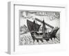 A Chinese Junk, illustration from 'His Discourse of Voyages into the East and West Indies'-Johannes Baptista van Doetechum-Framed Giclee Print