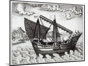 A Chinese Junk, illustration from 'His Discourse of Voyages into the East and West Indies'-Johannes Baptista van Doetechum-Mounted Giclee Print