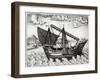 A Chinese Junk, illustration from 'His Discourse of Voyages into the East and West Indies'-Johannes Baptista van Doetechum-Framed Giclee Print