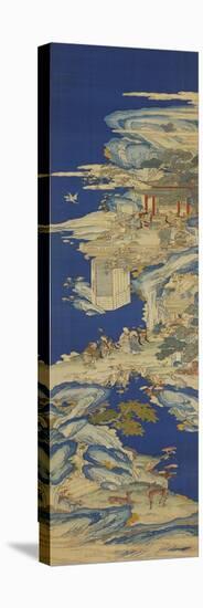 A Chinese Kesi Coloured Silk Panel Depicting Daoist Immortals-null-Stretched Canvas