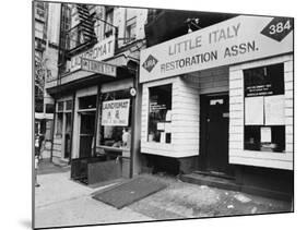 A Chinese Laundromat is Seen Next Door to the Offices of the Little Italy Restoration Association-null-Mounted Photographic Print