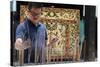 A Chinese man praying and offering incense, Thian Hock Keng Temple, Singapore-Godong-Stretched Canvas