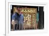 A Chinese man praying and offering incense, Thian Hock Keng Temple, Singapore-Godong-Framed Photographic Print