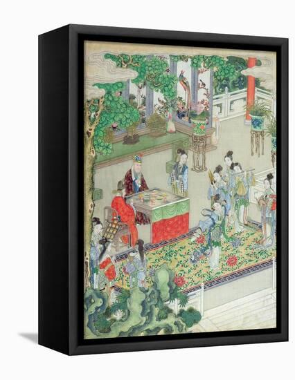 A Chinese Mandarin Being Entertained-null-Framed Stretched Canvas