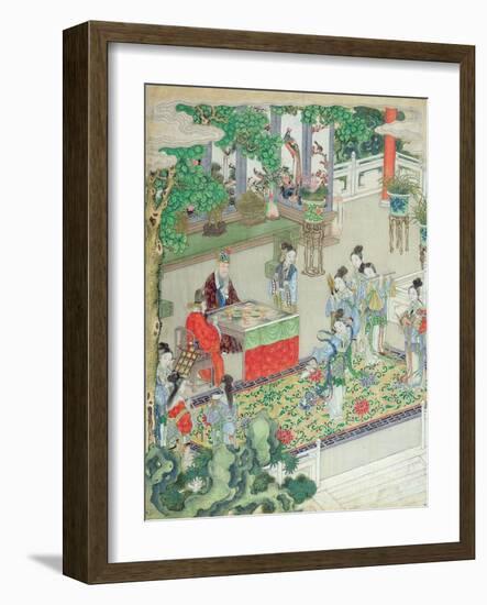 A Chinese Mandarin Being Entertained-null-Framed Giclee Print