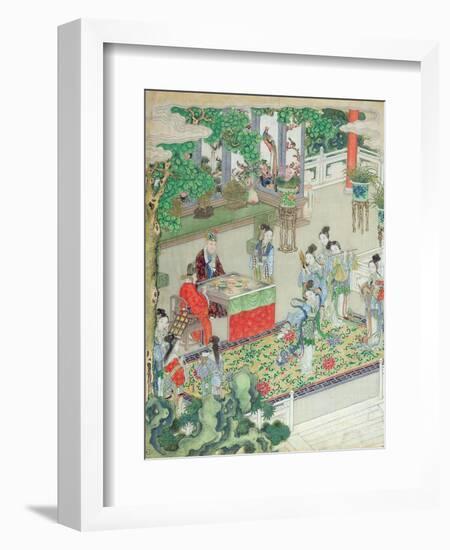 A Chinese Mandarin Being Entertained-null-Framed Giclee Print